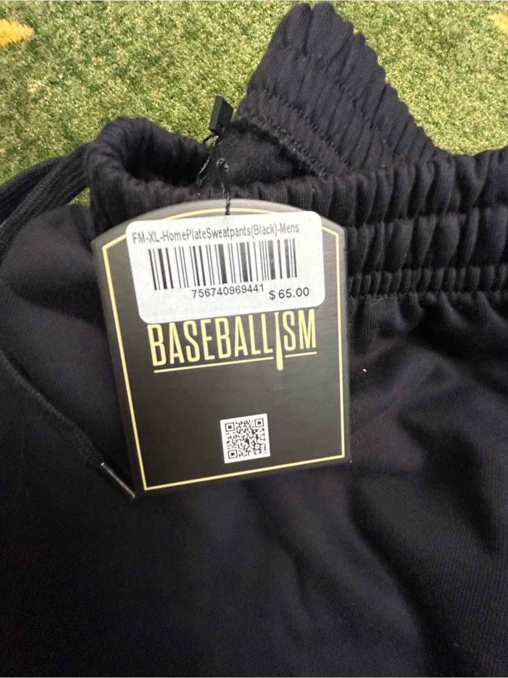 Baseballism Men’s Black Athletic Jogger Sweatpants - Picture 2 of 9